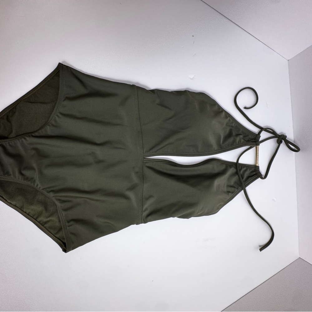 TED BAKER Olive Green Halter Swimsuit